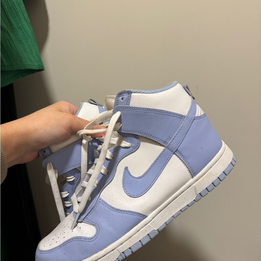Nike High-top Dunk Sneakers in Light Blue and White